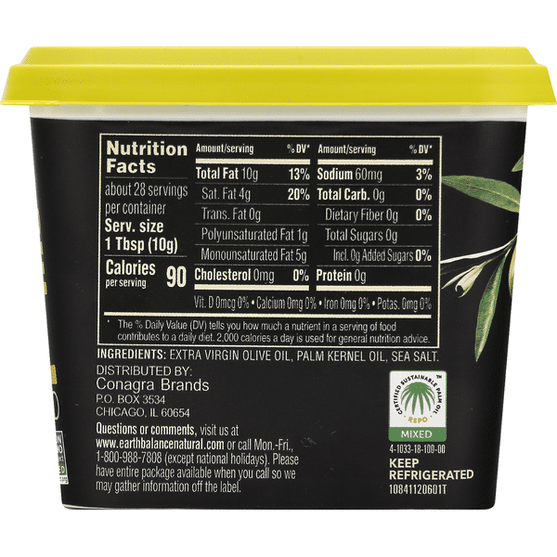 Earth Balance Blended Spread, Pressed, Olive Oil, Extra Virgin (10 oz) Instacart