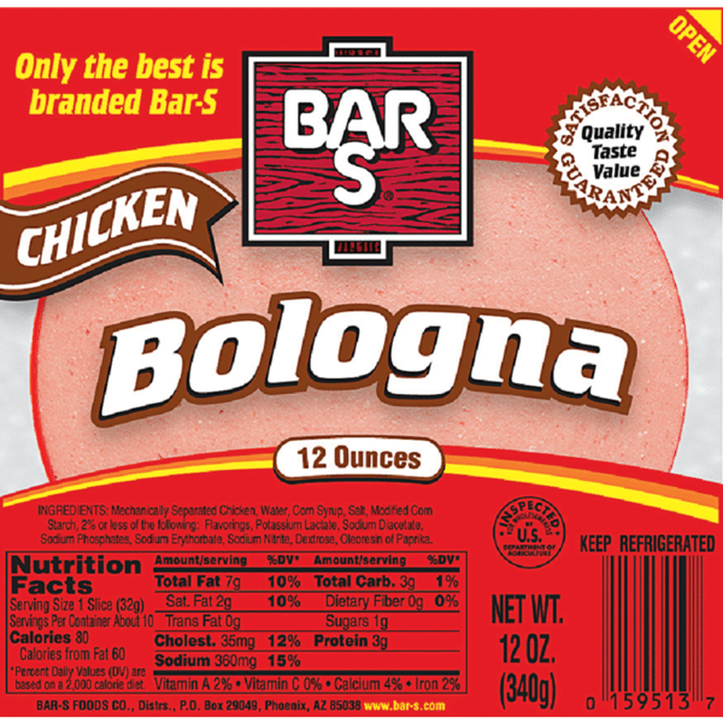 Bar S Chicken Bologna (12 oz) - Instacart