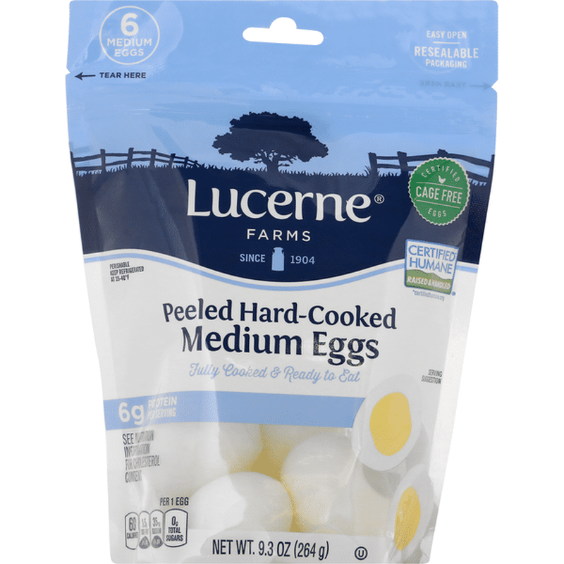 Lucerne Eggs, Medium, Peeled, HardCooked (6 ct) Instacart