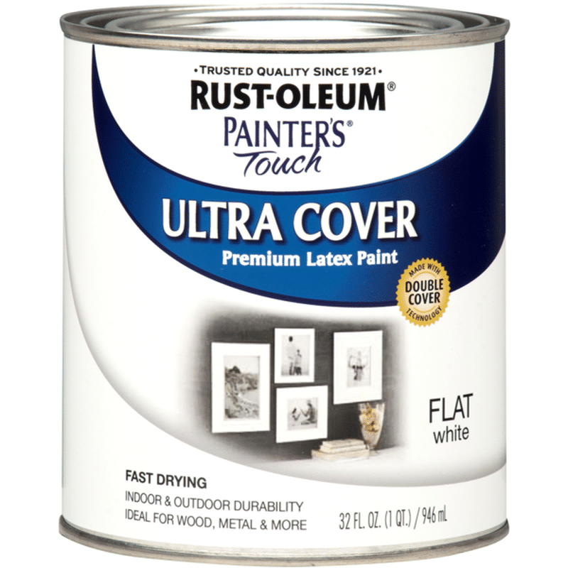 Rust-Oleum 1990502 Flat White Painter's Touch Ultra Cover Multi-Purpose Brush-On Paint