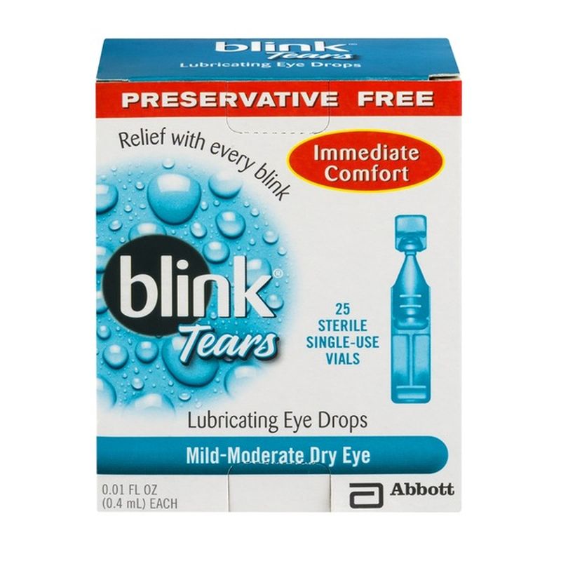 Blink Tears Lubricating Eye Drops MildModerate Dry Eye Single Use 25