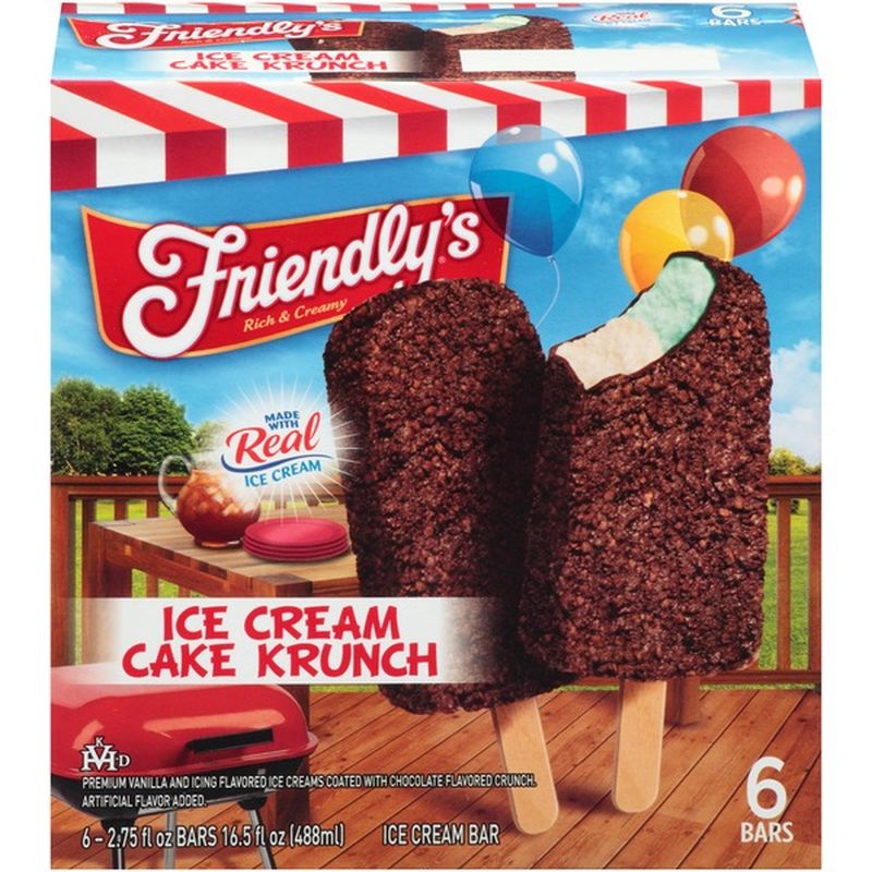 Friendlys Ice Cream Cake Krunch Ice Cream Bars 275 Fl Oz Instacart 7827