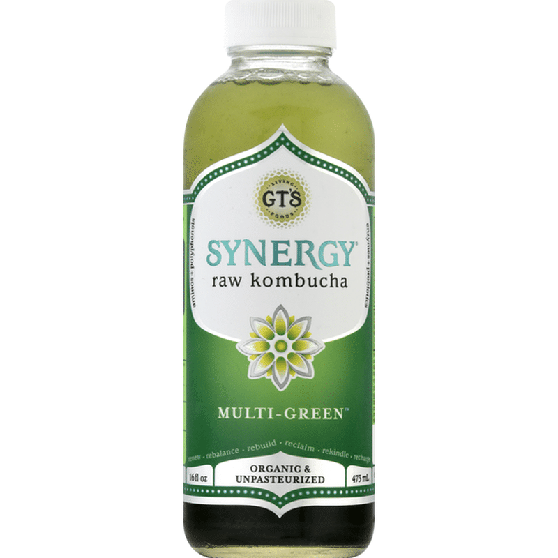 GTs Enlightened Organic Raw Kombucha, MultiGreen (16 fl oz) from
