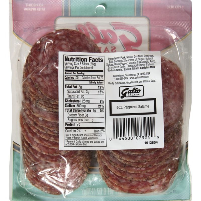 Gallo Salame Salame Deli Thin Sliced Peppered Hard Salame (0.375 lb