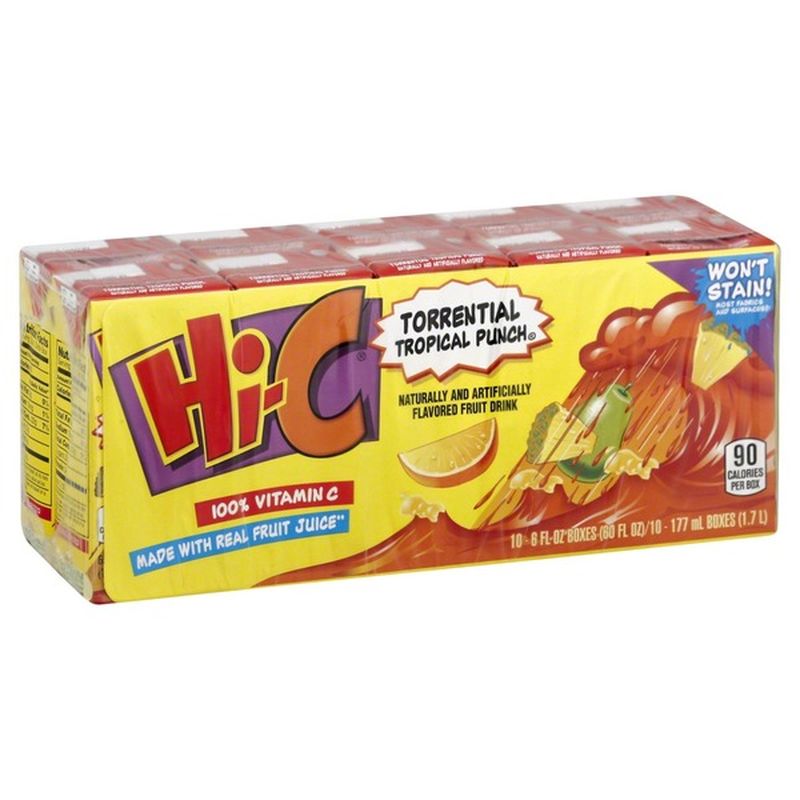 Hi-c Torrential Tropical Punch Cartons (6 Fl Oz) From H-e-b - Instacart