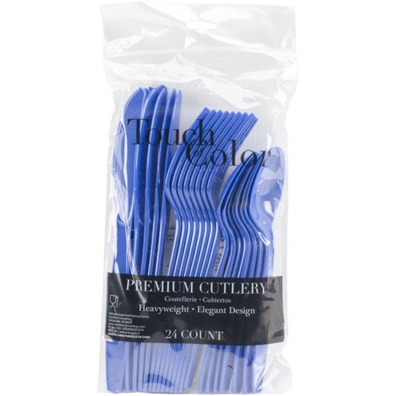 Creative Converting Cobalt Blue Heavy Duty Plastic Cutlery Assortment