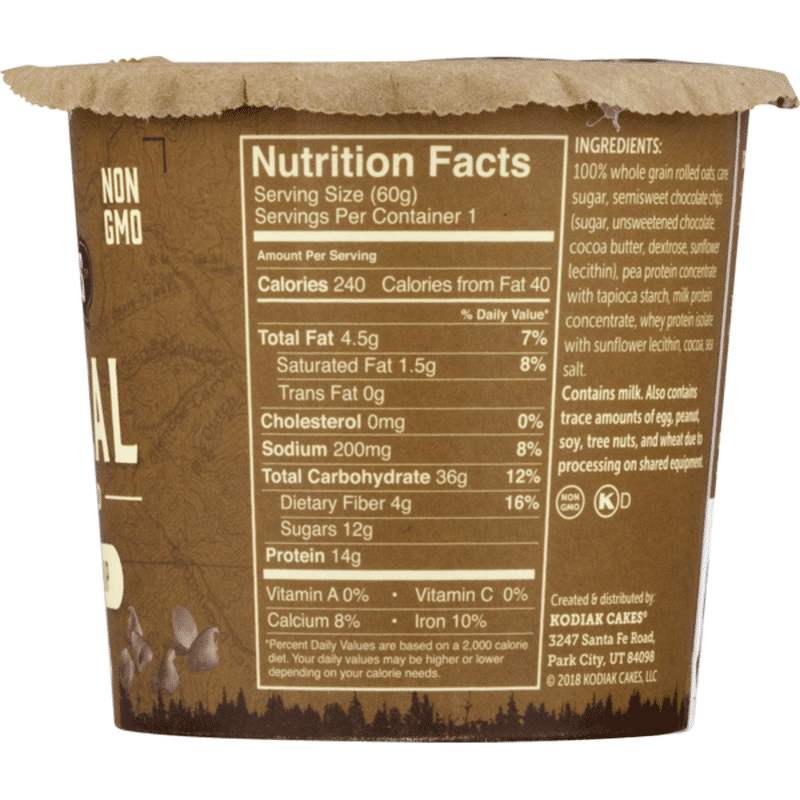 Kodiak Cakes Oatmeal Unleashed Chocolate Chip (2.12 oz) Instacart