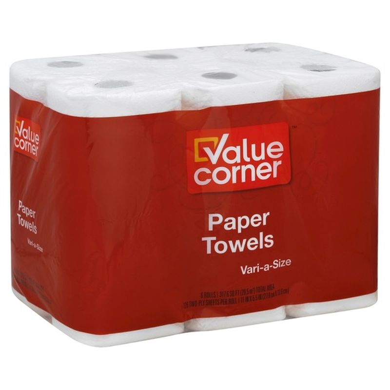 Value Corner Paper Towels, VariASize, TwoPly (6 each) from