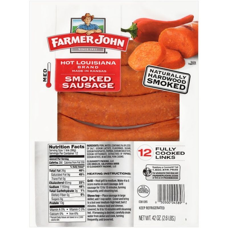 Farmer John Hot Louisiana Brand Smoked Sausage (42 oz) Instacart