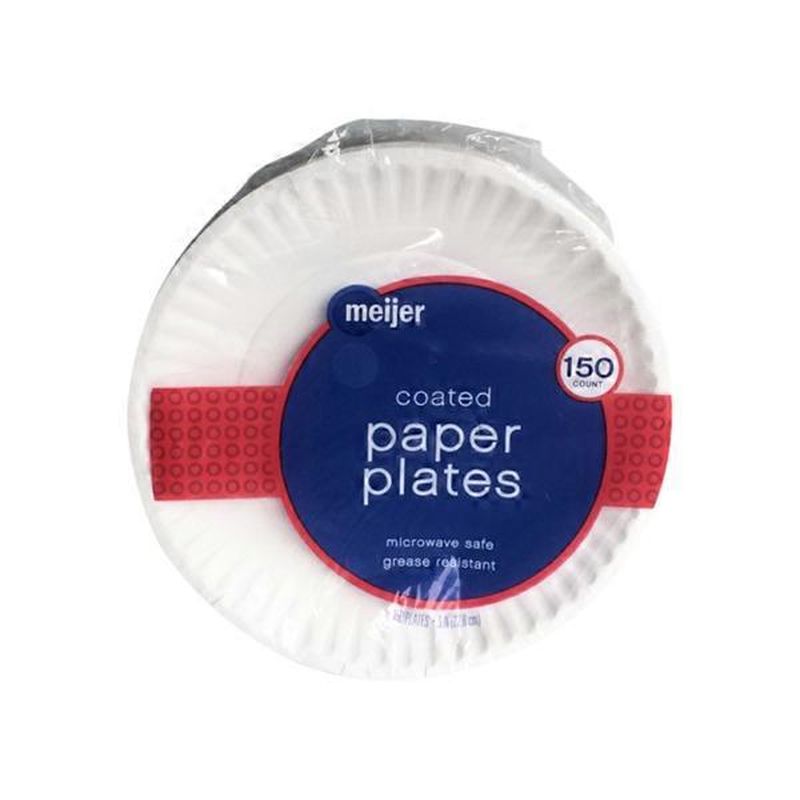 Meijer 9" White Coated Paper Plates (150 ct) Instacart