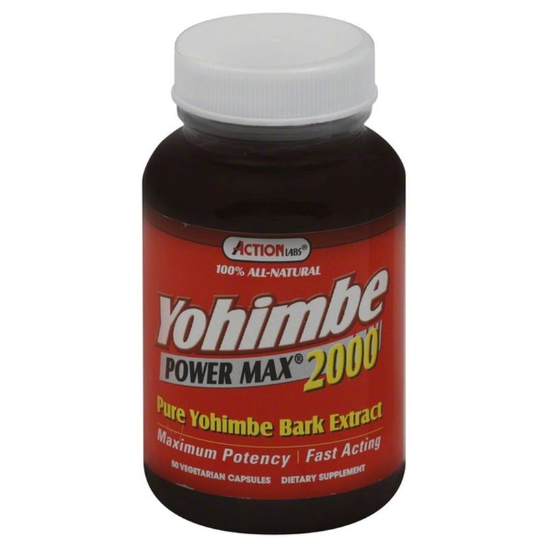 Action Labs Yohimbe, Power Max 2000, Vegetarian Capsules (50 ct