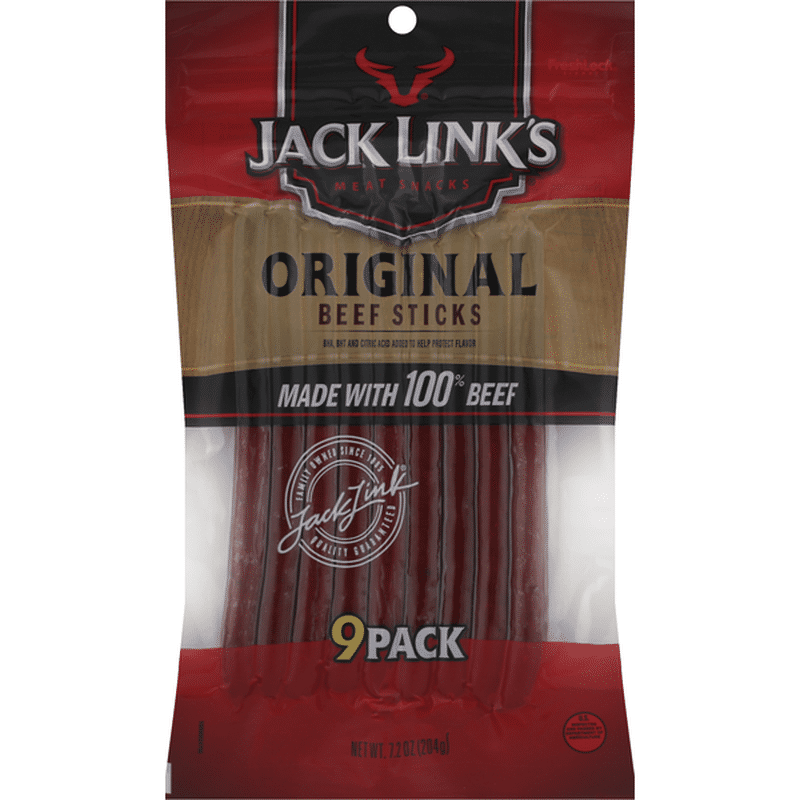 Jack Link's Beef Sticks, Original, 9 Pack (7.2 oz) Instacart
