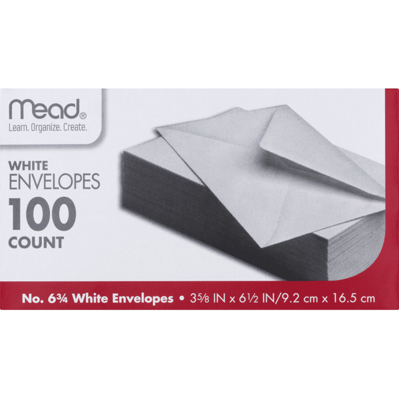 Mead No. 6 3/4 White Envelopes (100 ct) Instacart
