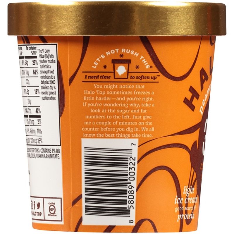Halo Top Peanut Butter Cup Light Ice Cream Pint Fl Oz Instacart