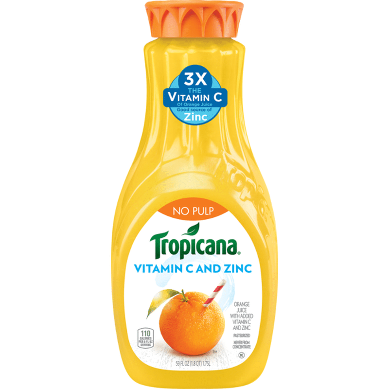 Tropicana Essentials Vitamin C And Zinc No Pulp Orange Juice (59 fl oz