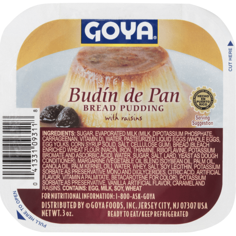 Goya Bread Pudding, with Raisins, Budin de Pan, Cup/Tub (3 oz) Instacart