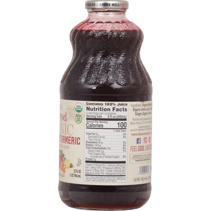 Lakewood Juice, Organic, Beet Ginger Turmeric (32 fl oz) Instacart