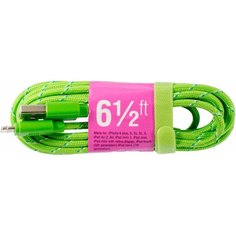 Cell Candy Green & Blue Braided Charge & Sync USB to Lightning Cable