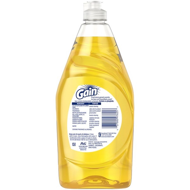 Gain Dishwashing Liquid Dish Soap, Lemon Zest Scent (21.6 oz) from CVS