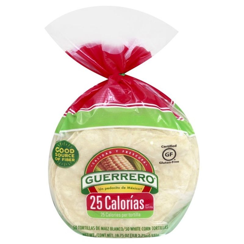 Guerrero Tortillas, White Corn, 25 Calories (50 each) Instacart