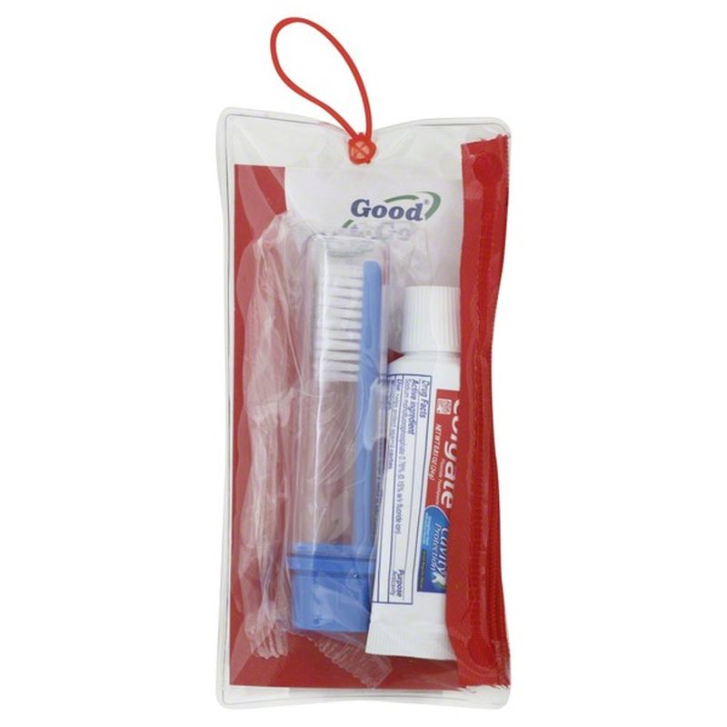 Good To Go Travel Toothbrush, Toothpaste Kit, with Zipper Pouch (0.85