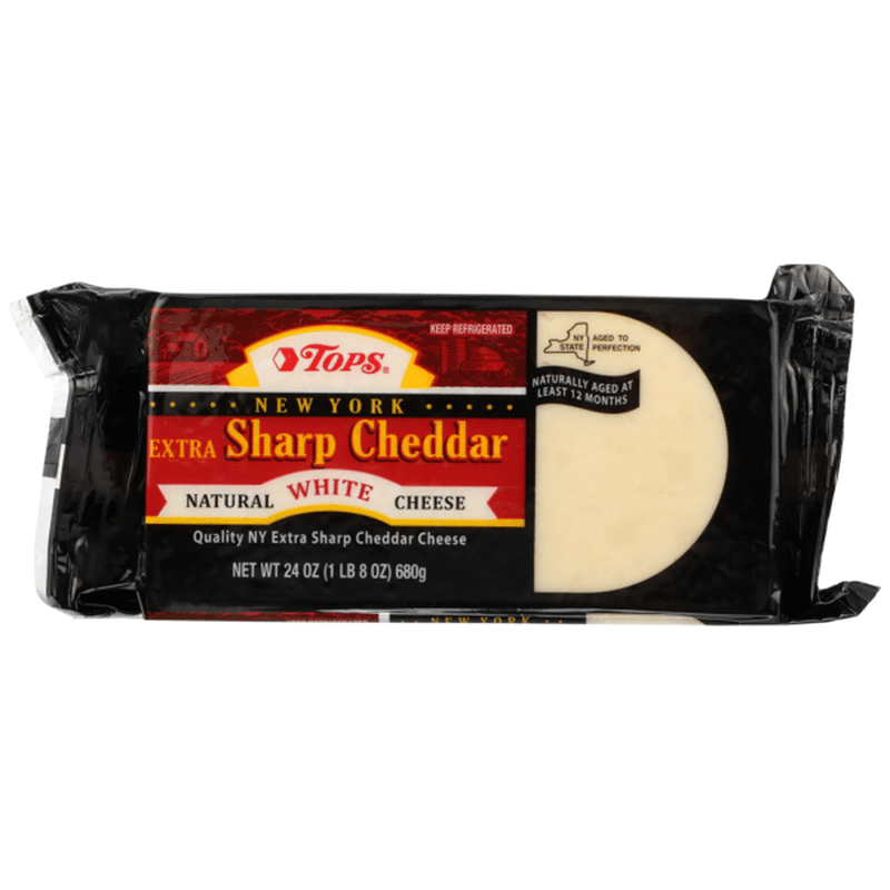 Tops New York Extra Sharp Cheddar Natural White Cheese (24 oz) Instacart