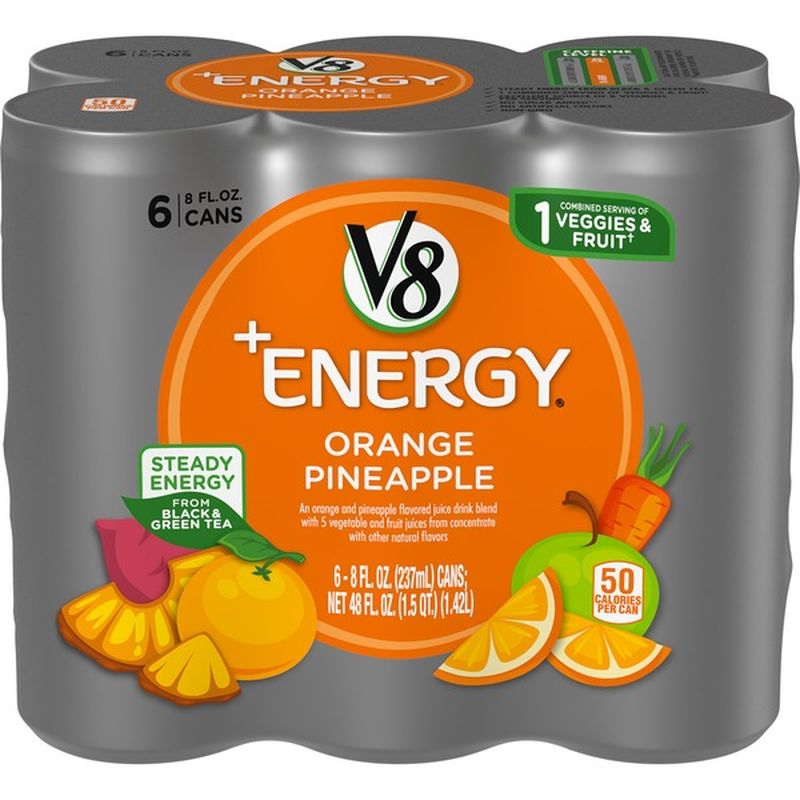 V8 VFusion + Energy Orange Pineapple Vegetable & Fruit Juice (8 fl oz