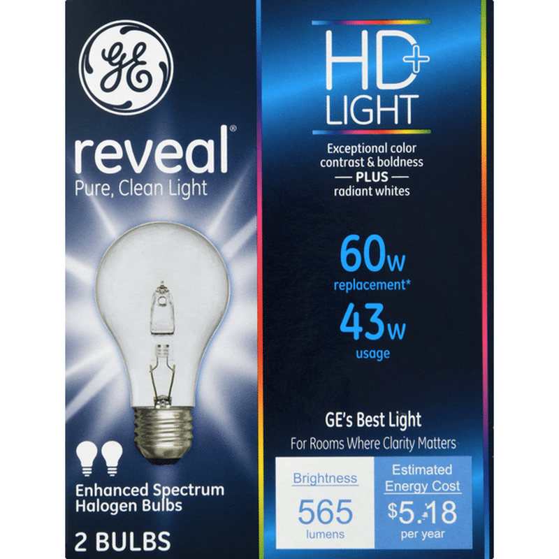 GE Light Bulbs, Halogen, 43 watts (2 each) Instacart