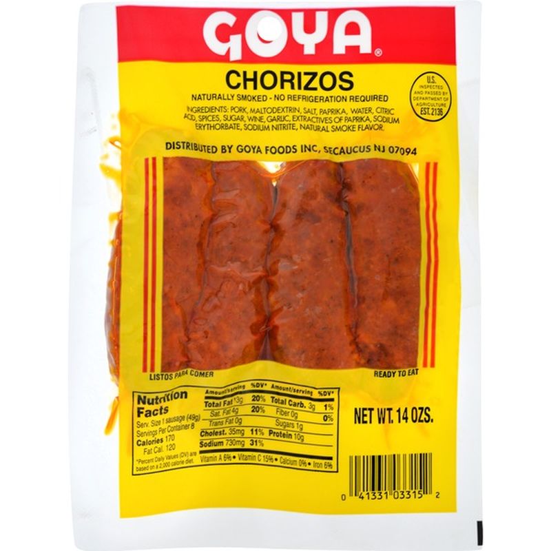 Goya Naturally Smoked Chorizos (14 oz) Instacart