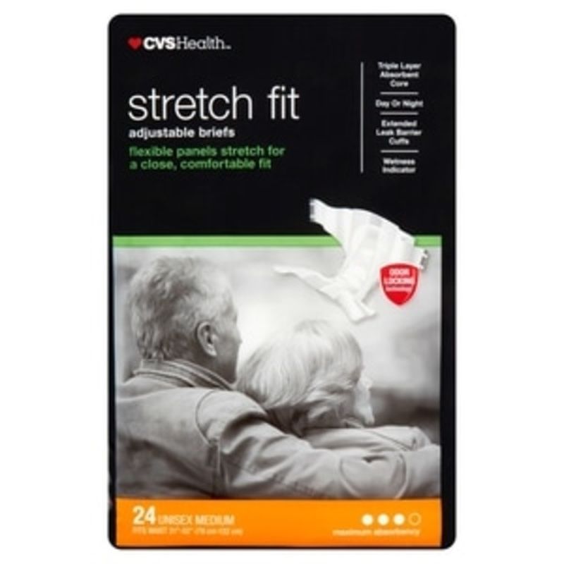 CVS Pharmacy Medium Stretch Fit Maximum Absorbency Adjustable Briefs (24 ct) Instacart