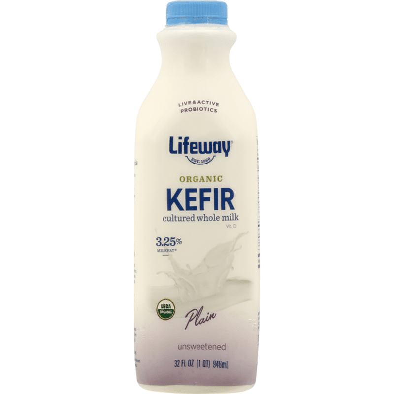 Lifeway Plain Unsweetened Organic Kefir Cultured Whole Milk (32 Fl Oz ...