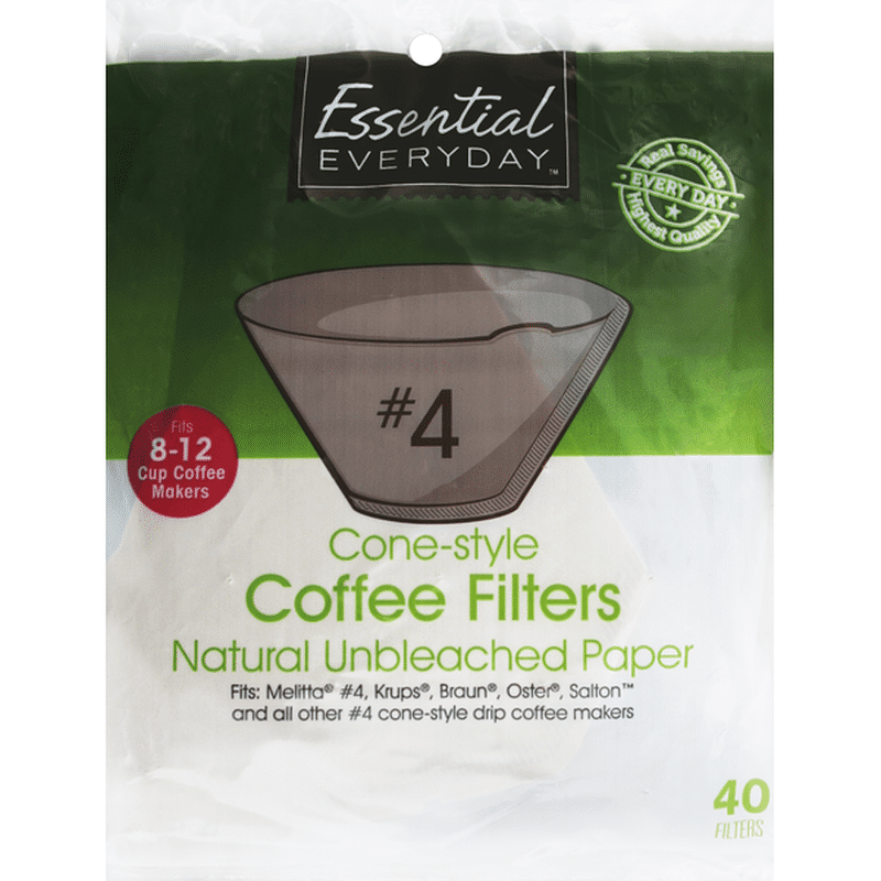 Essential Everyday Coffee Filters, ConeStyle, No. 4, Natural