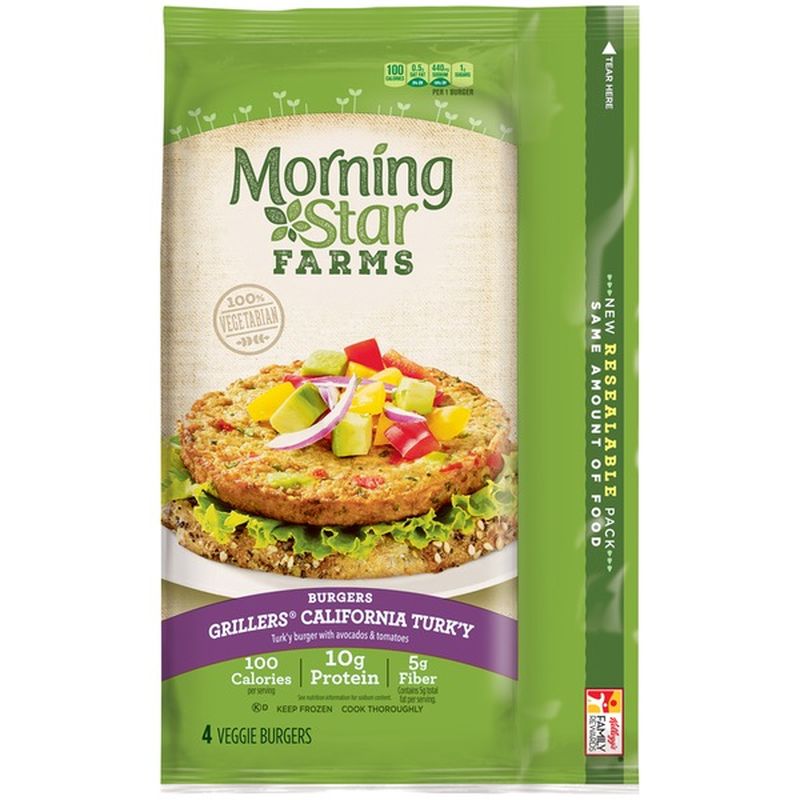 Morning Star Farms Grillers California Turkey Burgers (9 oz) - Instacart