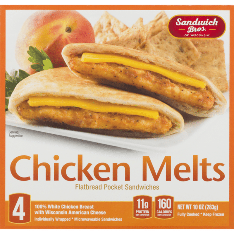 Sandwich Bros. of Wisconsin Flatbread Pocket Sandwiches Chicken Melts