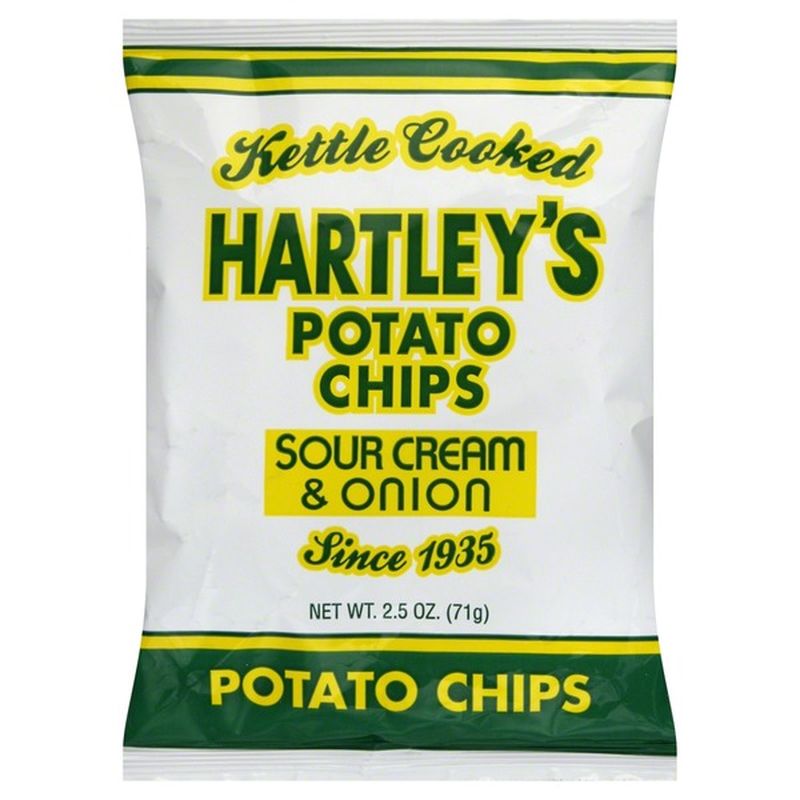 Hartleys Potato Chips, Kettle Cooked, Sour Cream & Onion (2.5 oz