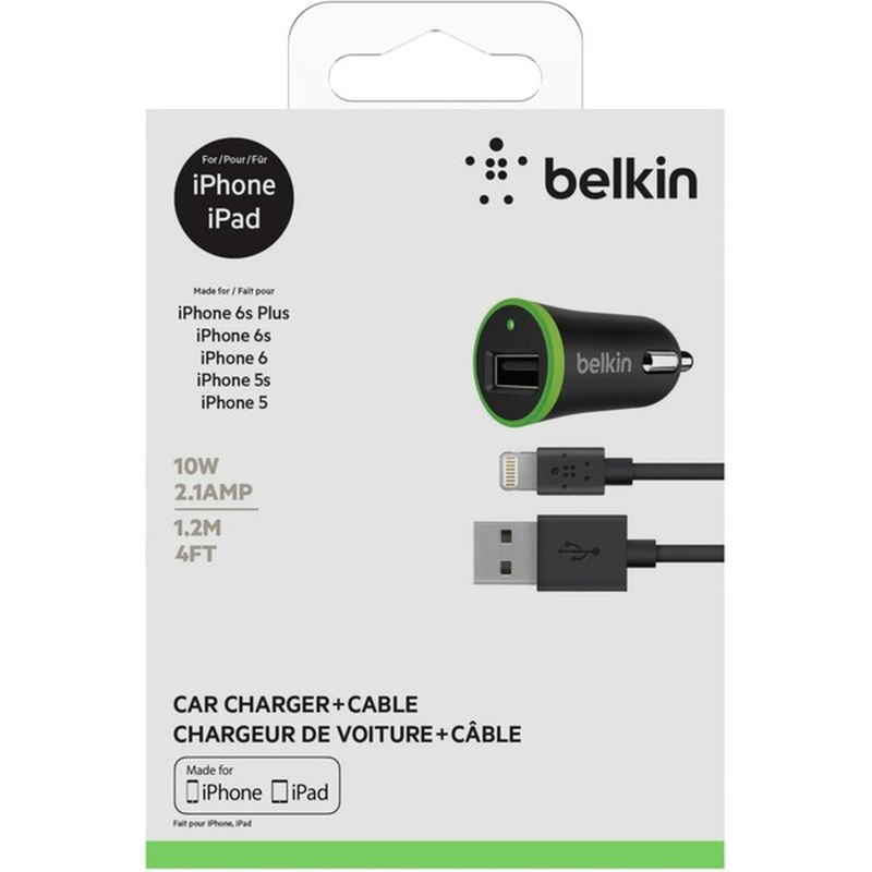 Belkin Car Charger and Lightning to USB Cable