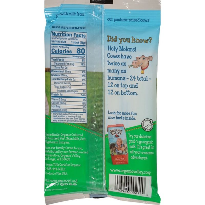 Organic Valley Organic Stringles Low Moisture Part Skim Milk Organic Mozzarella Cheese Sticks