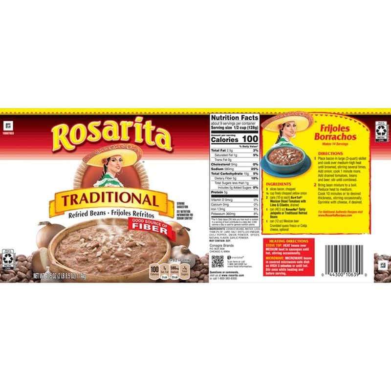 Rosarita Traditional Refried Beans (40.5 oz) Instacart