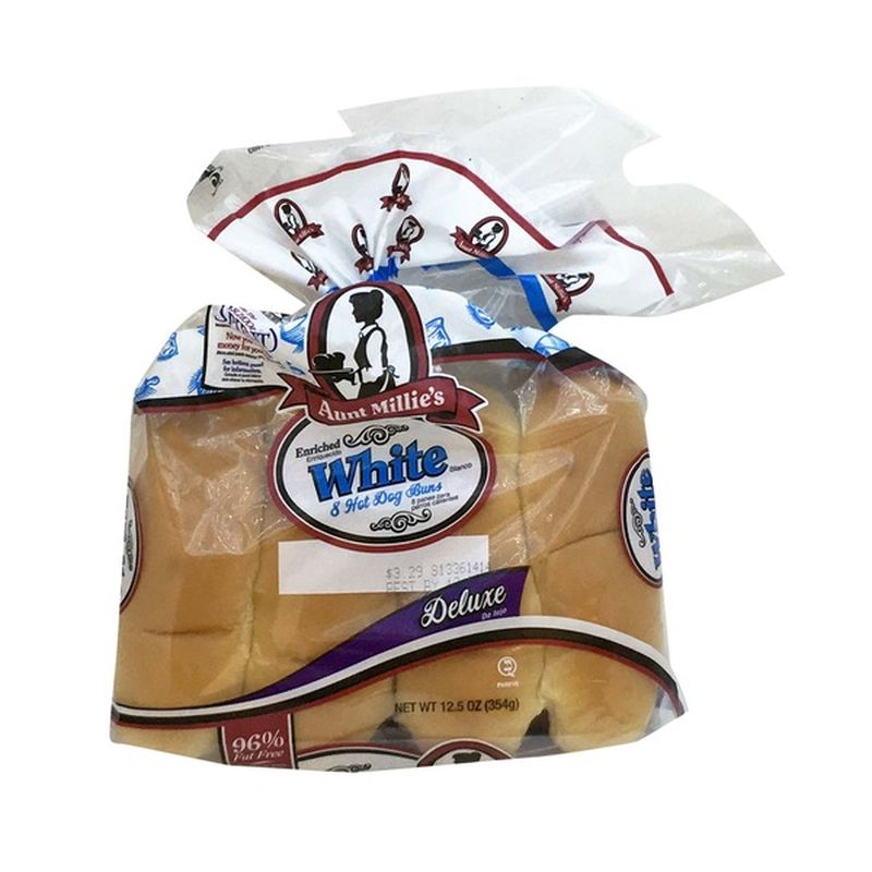 Aunt Millie's Deluxe Enriched White Hot Dog Buns (each) From Jewel-Osco ...