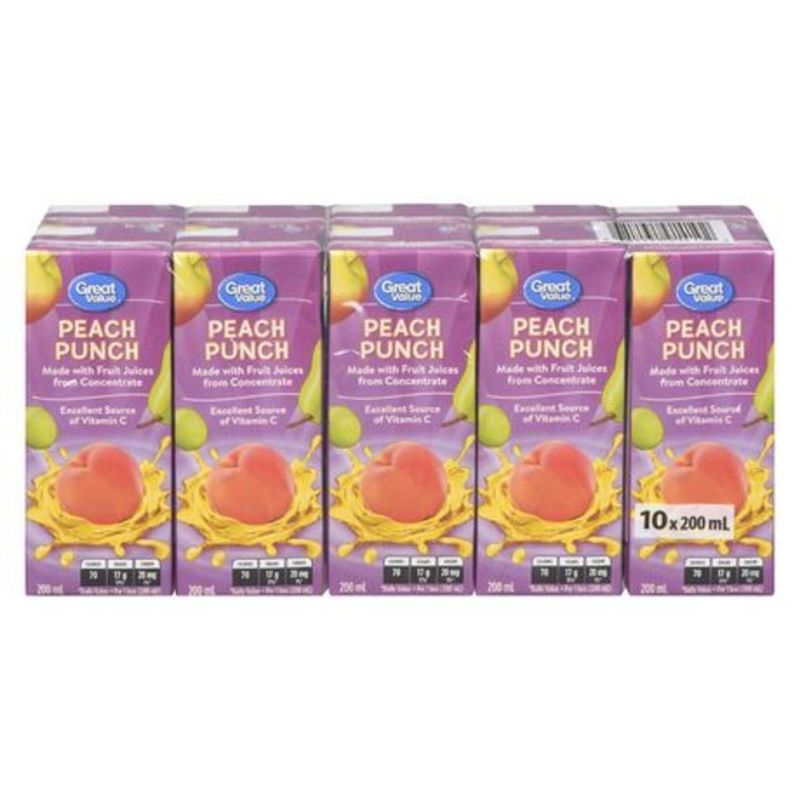 Great Value Peach Cocktail Juice Boxes (200 ml) Instacart