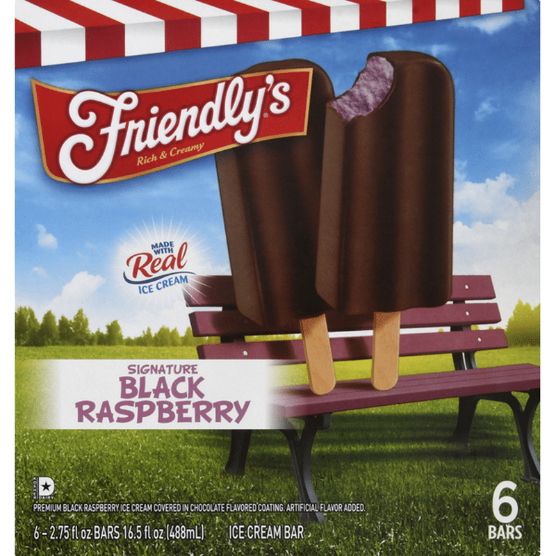 Friendly's Ice Cream Bars, Signature Black Raspberry (6 each) - Instacart