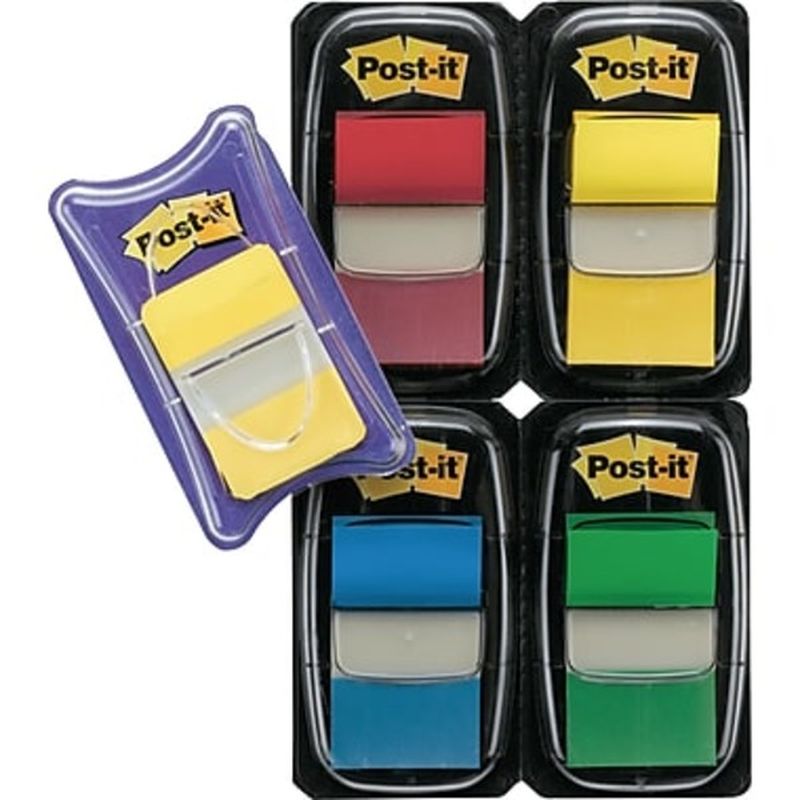 Postit Assorted Colours 1" With Bonus Durable Tabs Flags (225 ct