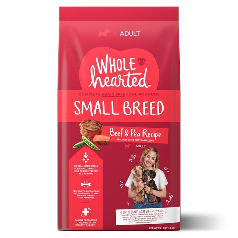 Whole Hearted Beef & Pea Recipe Small Breed Adult Complete Grain Free