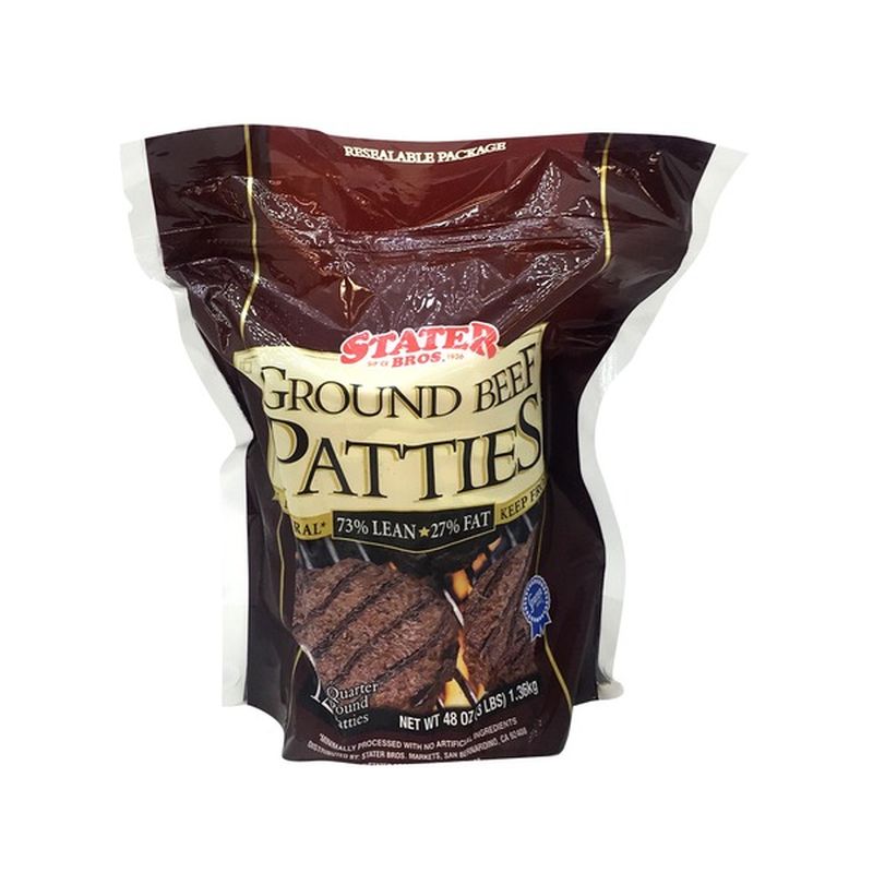 Stater Bros 73 Lean / 27 Fat Ground Beef Patties (4 oz) from Stater Bros. Instacart