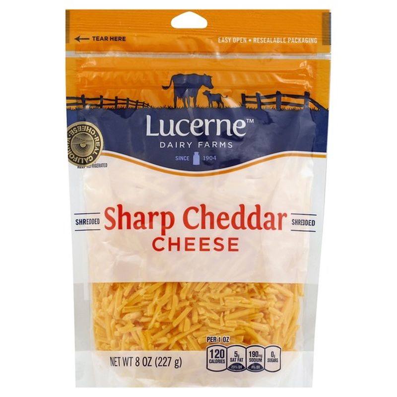 Lucerne Dairy Farms Shredded Sharp Cheddar Cheese (8 oz) Instacart