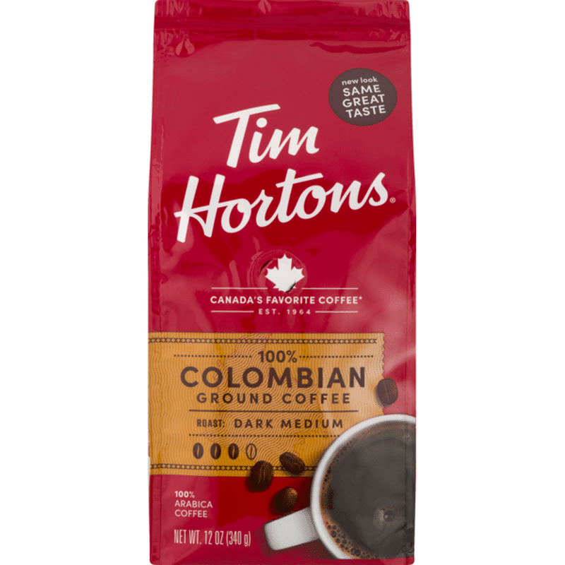 Tim Hortons Coffee, Ground, Dark Medium Roast, Colombian (12 oz