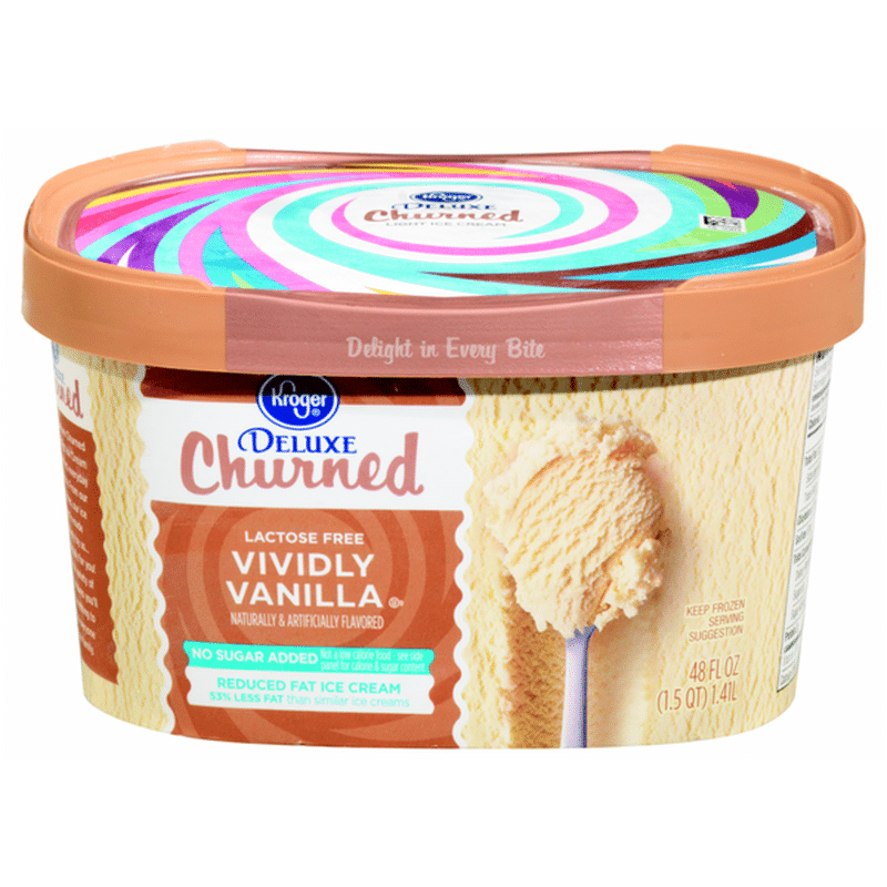 Kroger Deluxe Churned Ice Cream Vividly Vanilla 48 Oz Instacart