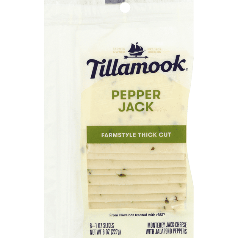 Tillamook Farmstyle Thick Cut Pepper Jack Cheese Slices (8 Oz) - Instacart