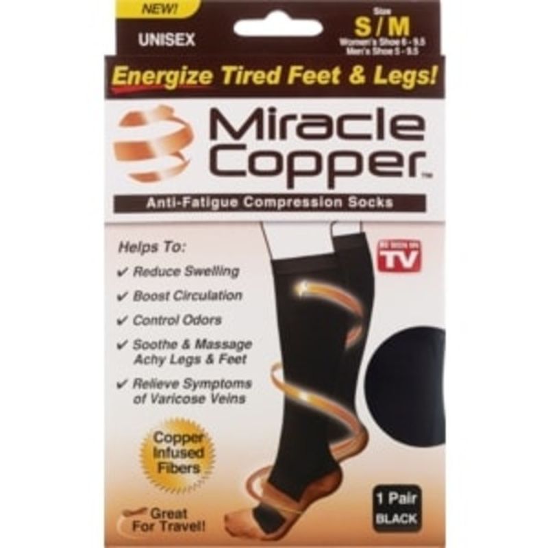 As Seen on TV Small Medium Miracle Copper Socks