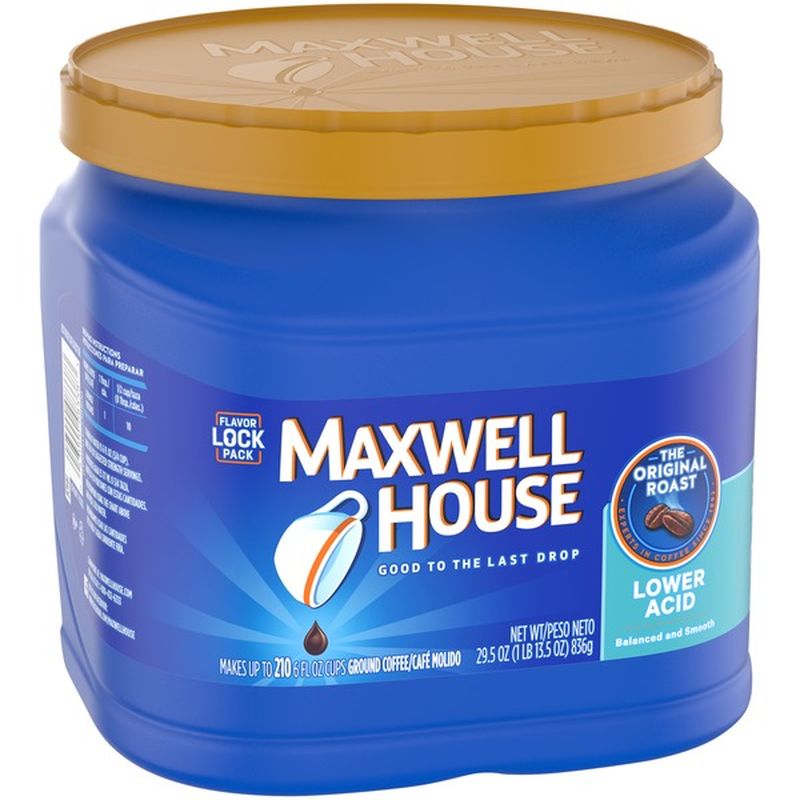 Maxwell House Lower Acid Original Medium Roast Ground Coffee (29.5 oz ...
